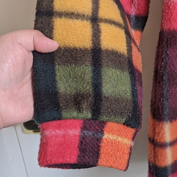 Vintage 90s Limited Multicolor Plaid Longsleeve Half-Zip Fleece Pullover - Picture 15 of 16